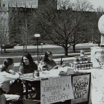 Students tabling at an event