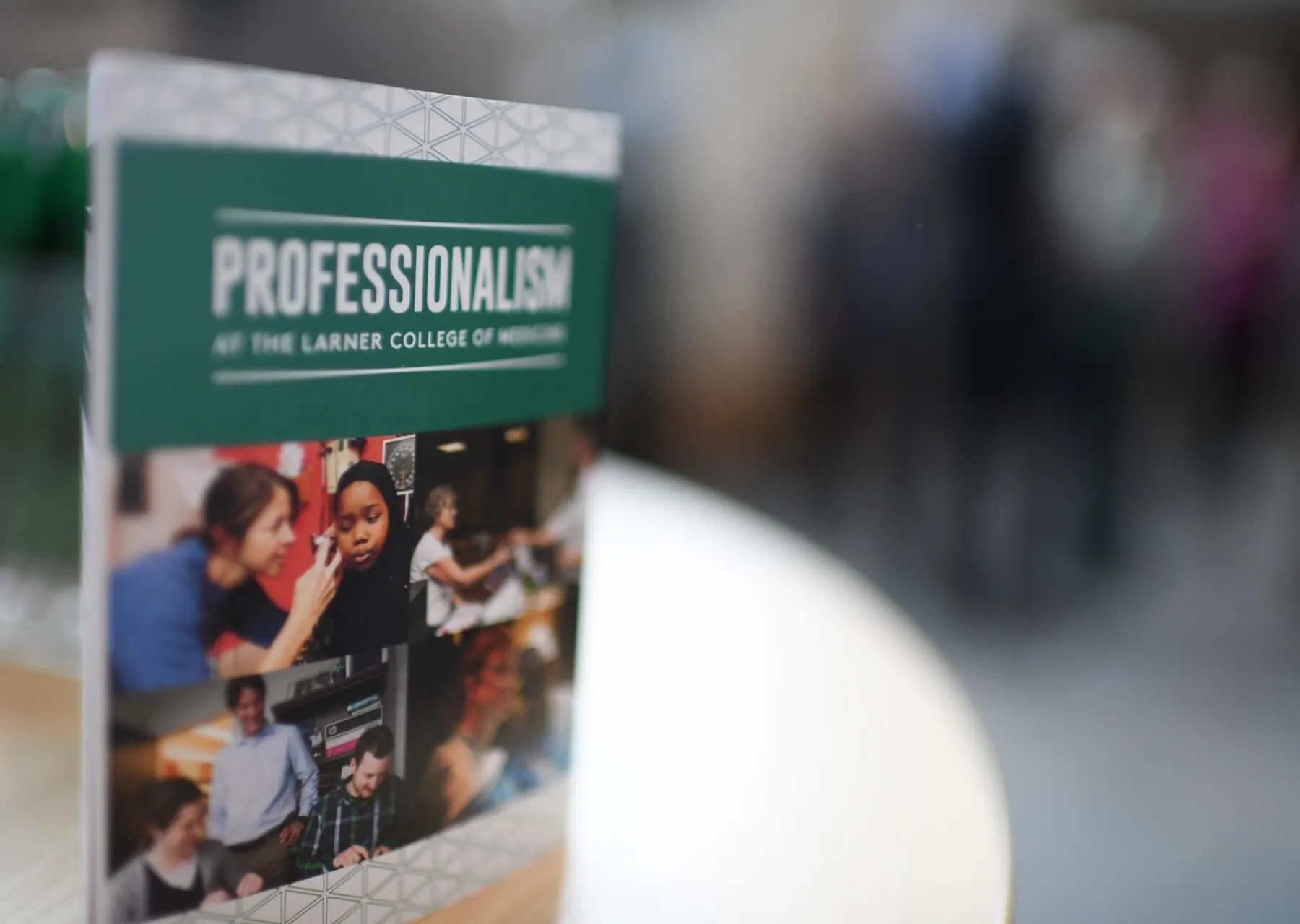 Table card saying Professionalism at Larne College of Medicine