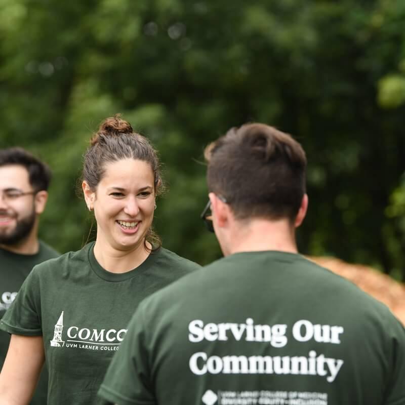Students enjoying community work