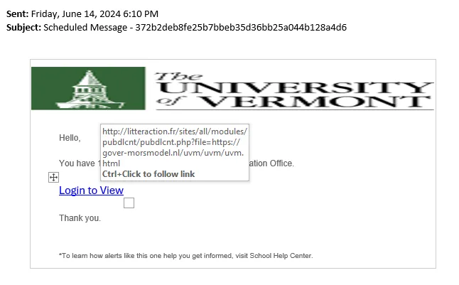 a phishing scam email