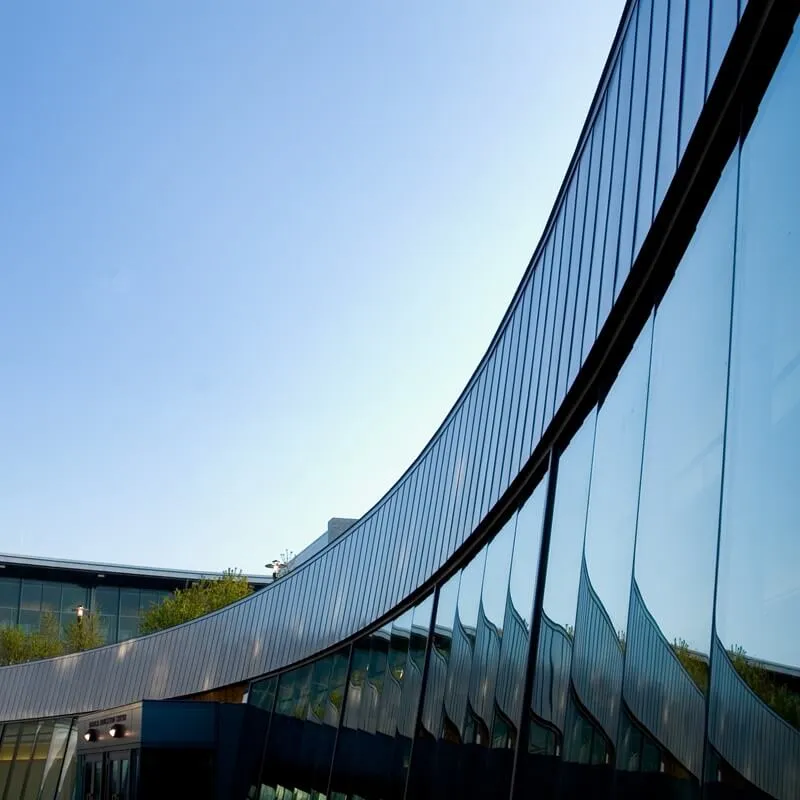 Swooping glass facade 