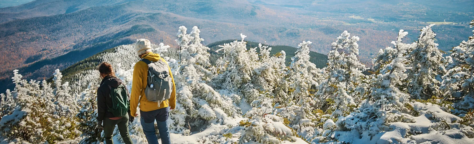 Hikers on a mountain range