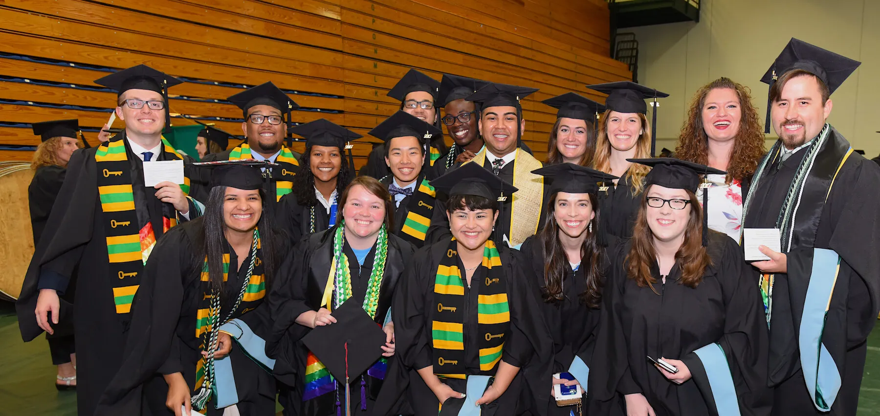 HESA cohort dressed in regalia at Commencement 