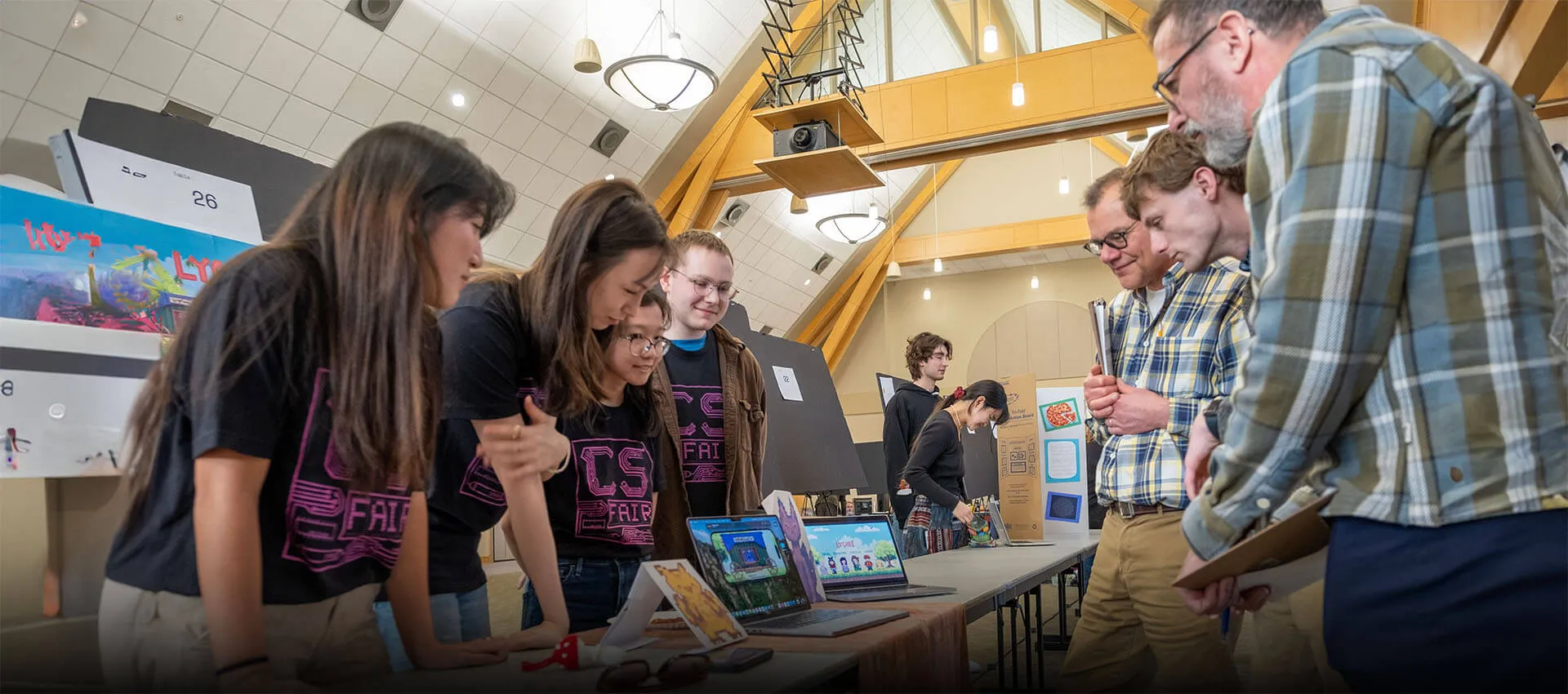 Group of CS students share their app during the Computer Science Fair