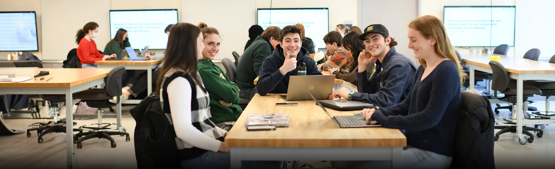 Computer Science students waiting for the start of class