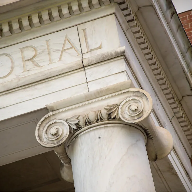 Close-up of the Waterman Building cornice