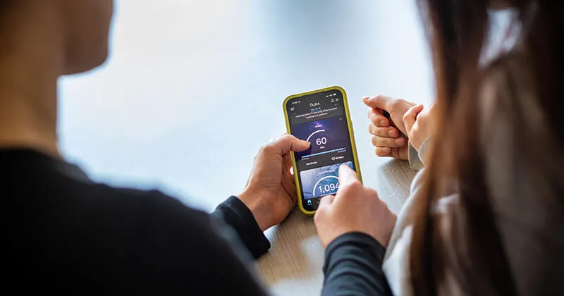 Researchers view data collected by wearable technology