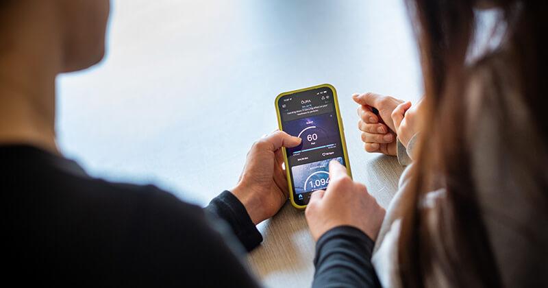 Researchers view data collected by wearable technology