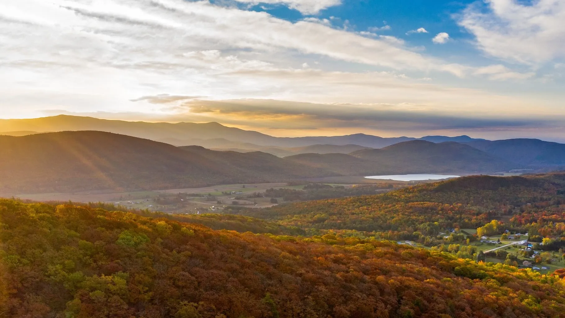 Monkton Sunrise witnessed through the Green Mountains of VT. 