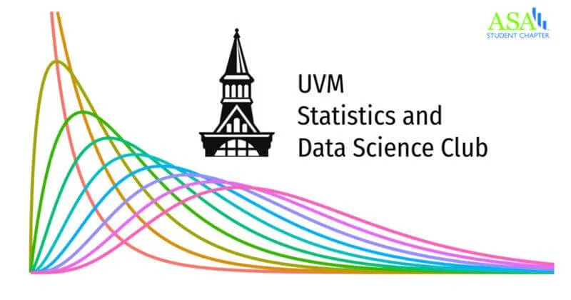 The UVM statistics and data club logo that features a graph rendering of colorful lines and the club name
