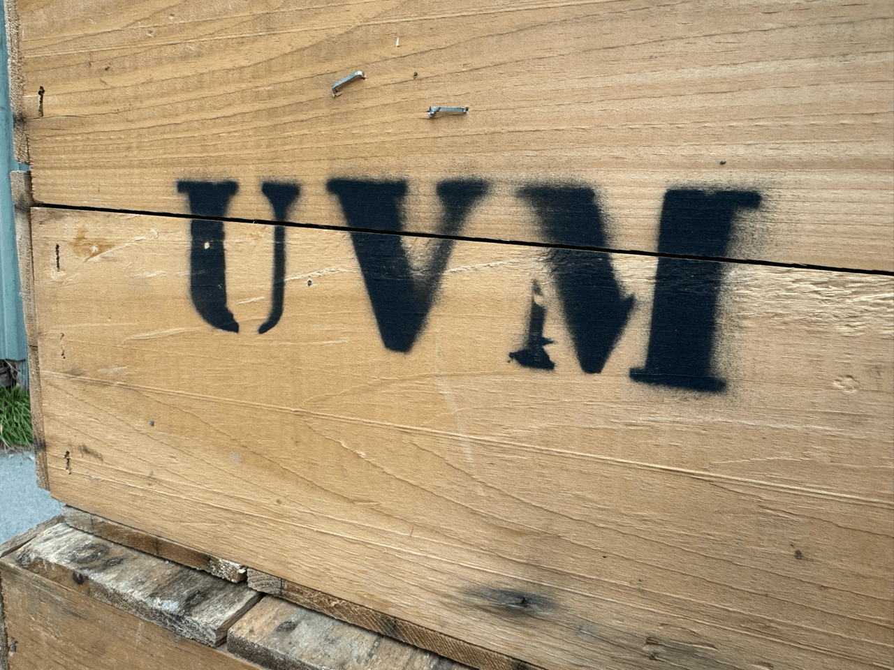 Crates marked UVM