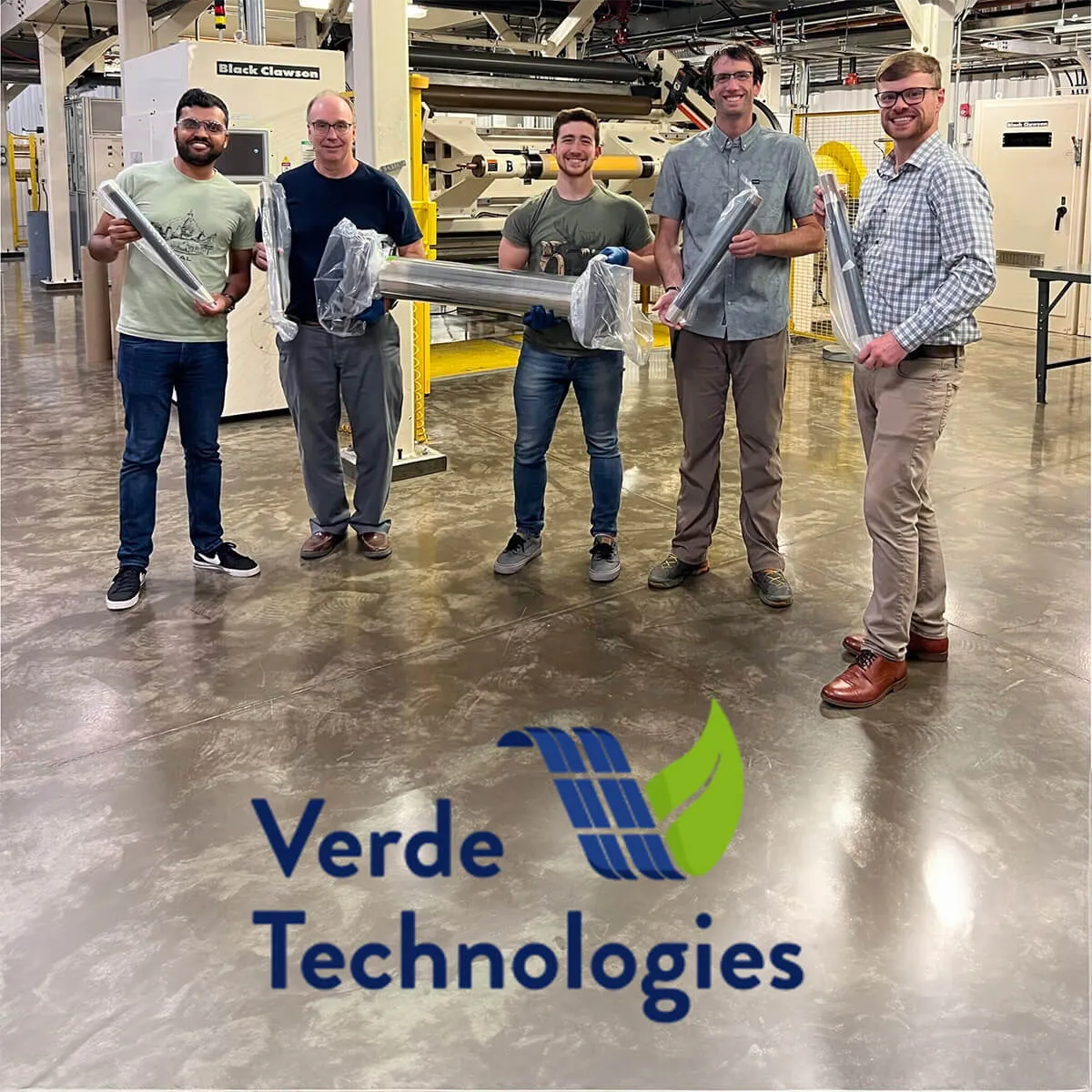 The team at Verde Technologies display their technology that has the potential transform the solar energy industry