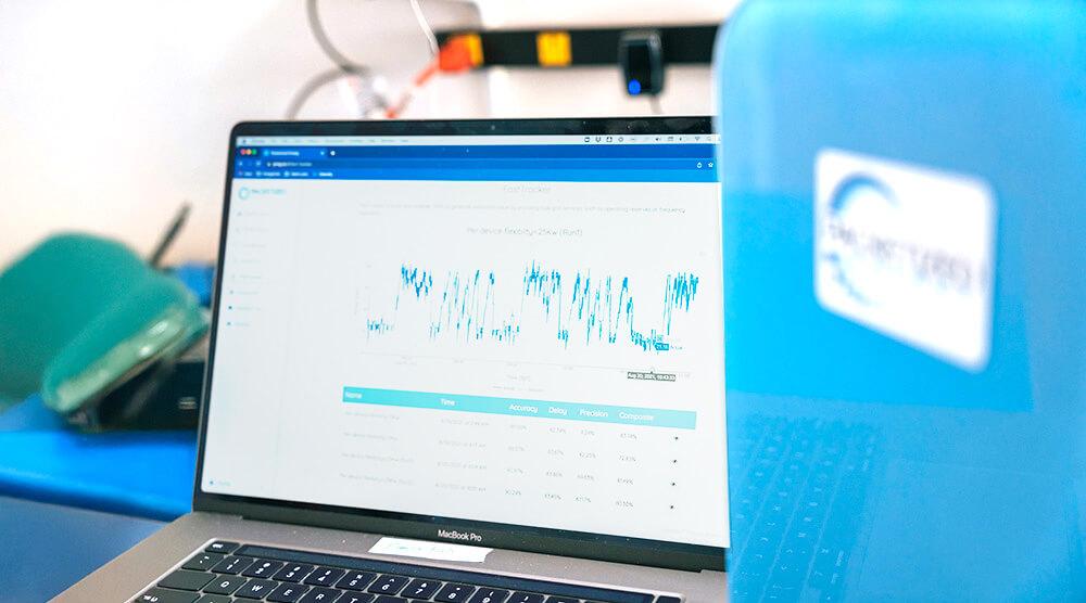 Laptop featuring energy graphing software