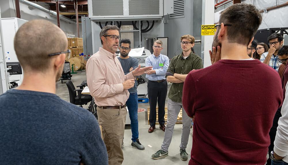 KORE President Jay Bellows guided a group of students and faculty in the Center for Resilient Energy & Autonomous Technologies in Engineering (CREATE)