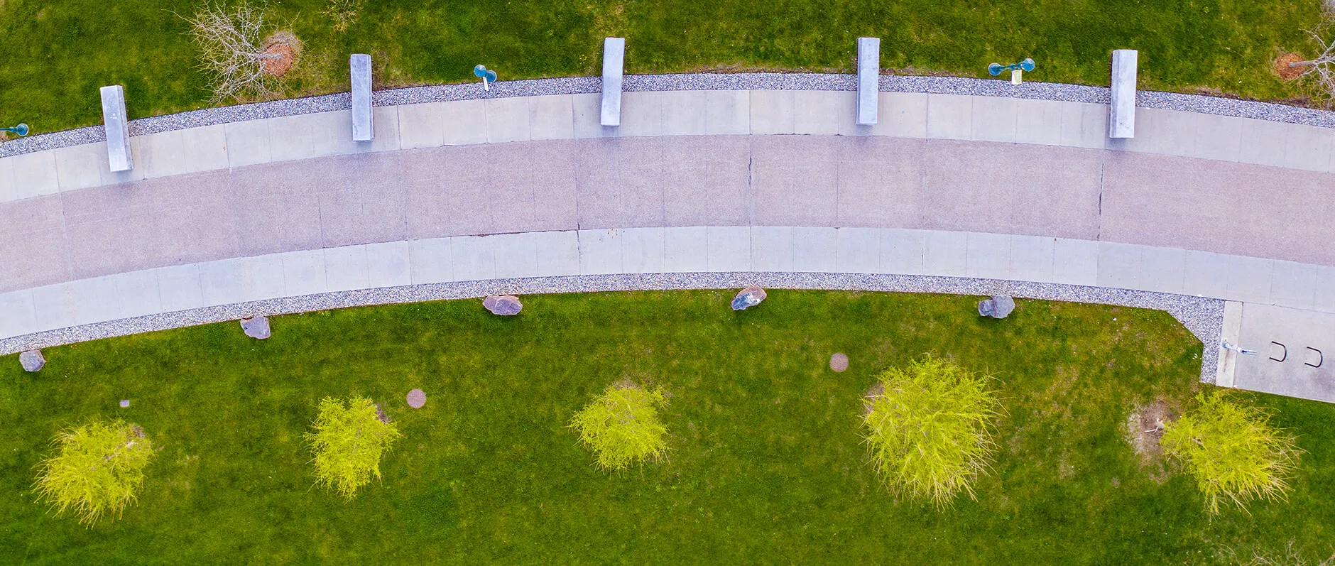 Arial shot of UVM green