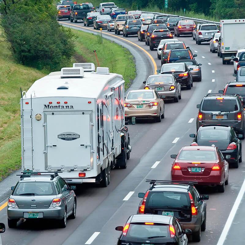 Heavy vehicle traffic on Vermont's I89