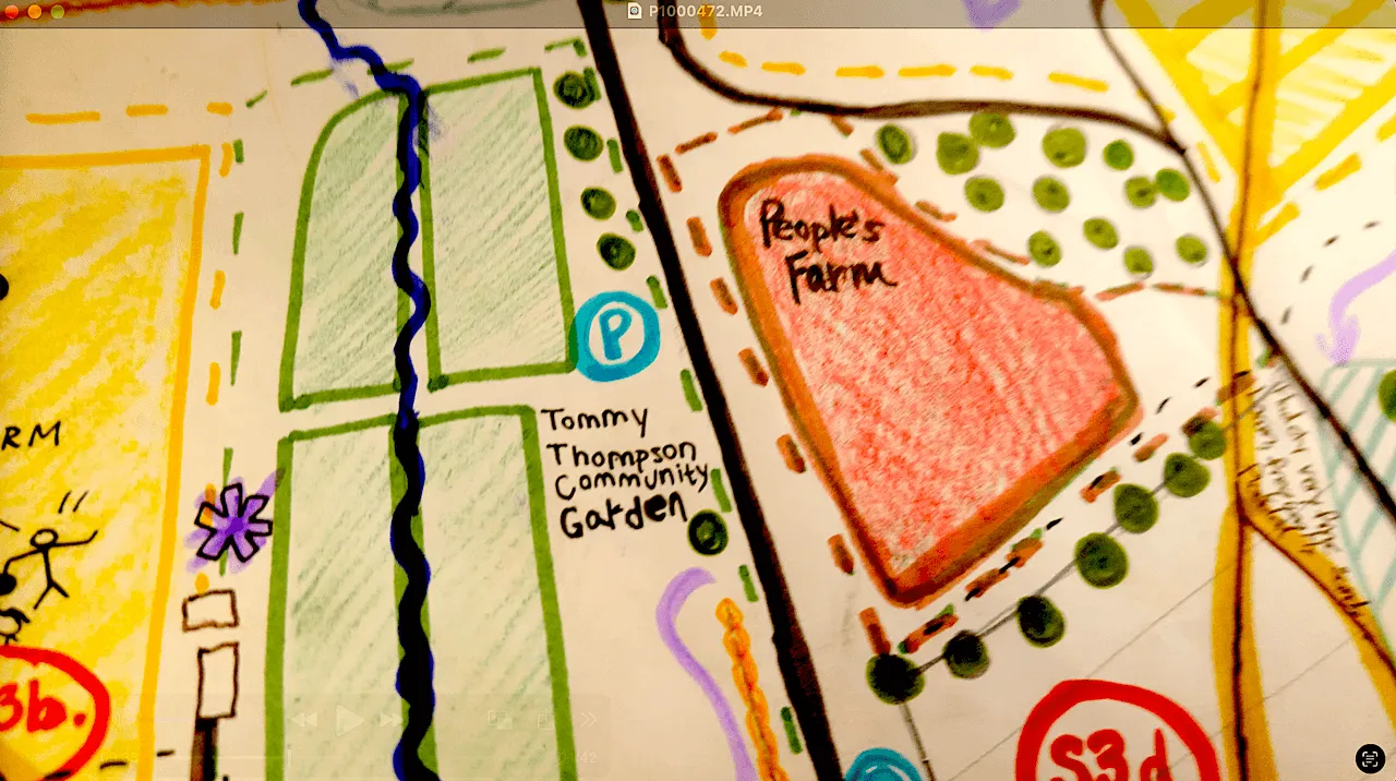 Hand drawing a site plan for land use design