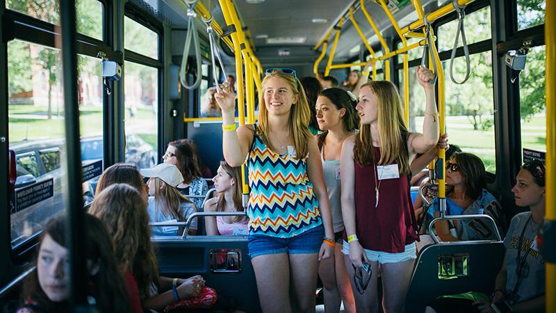 UVM students ride the campus bus