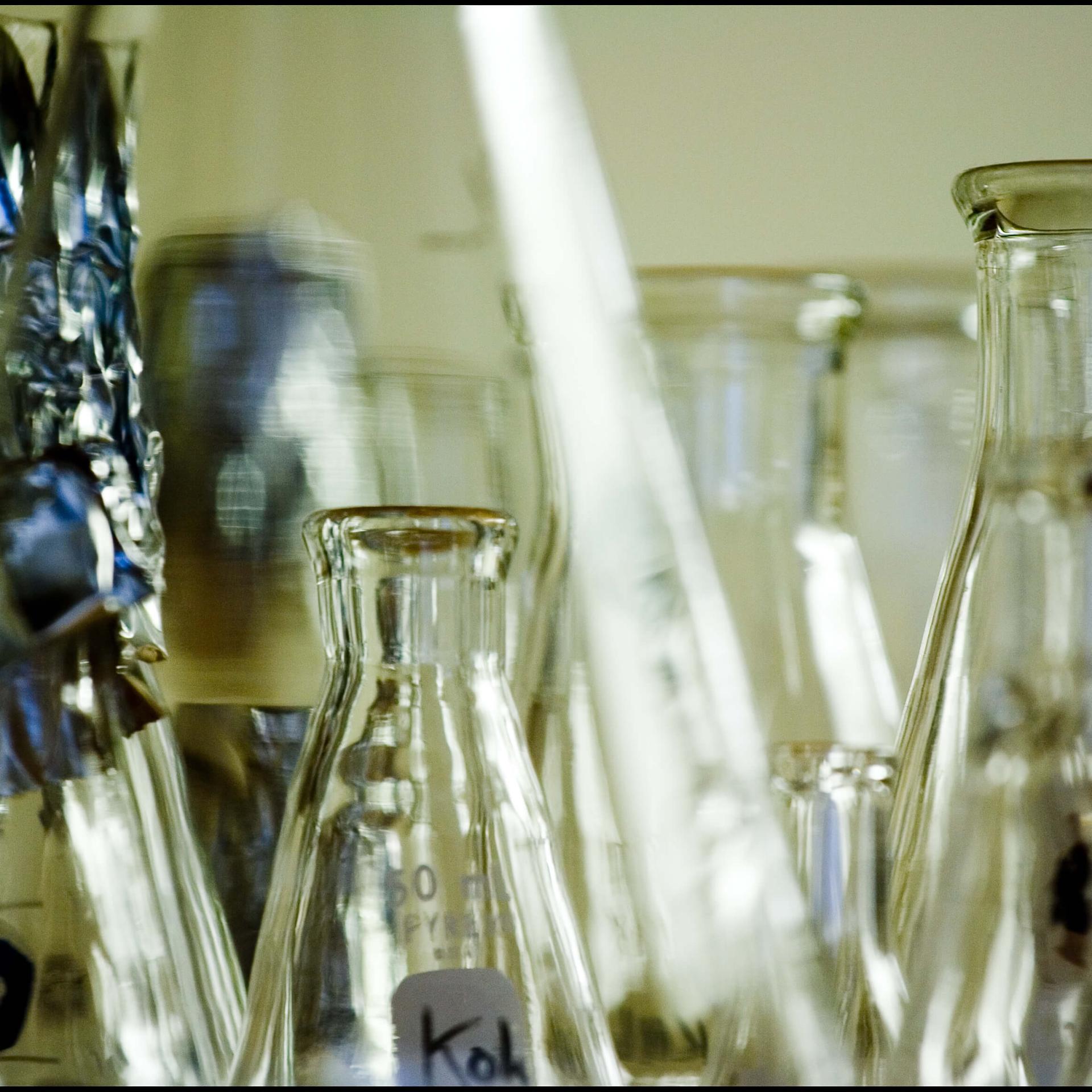 Rows of beakers