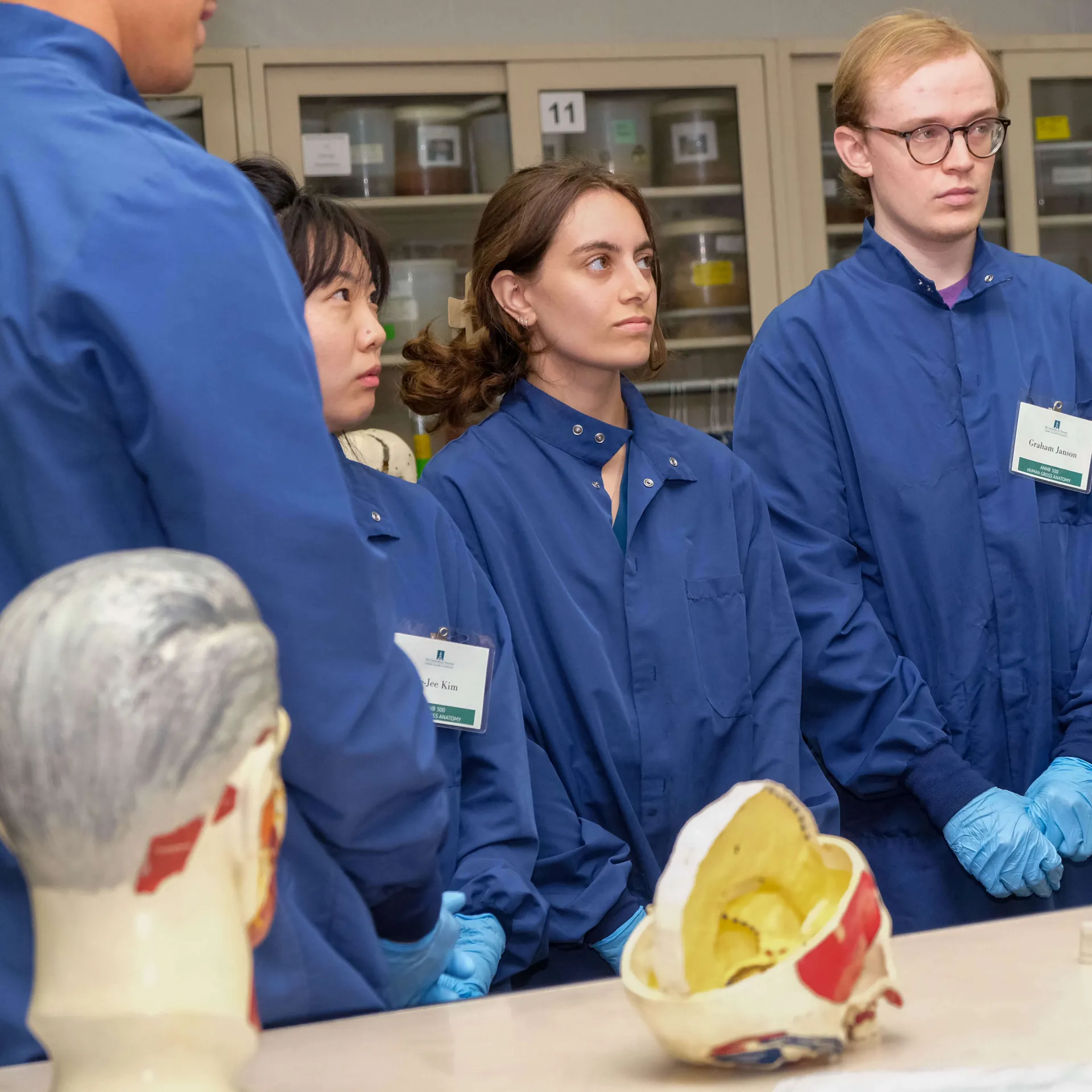 Students watching demonstration 