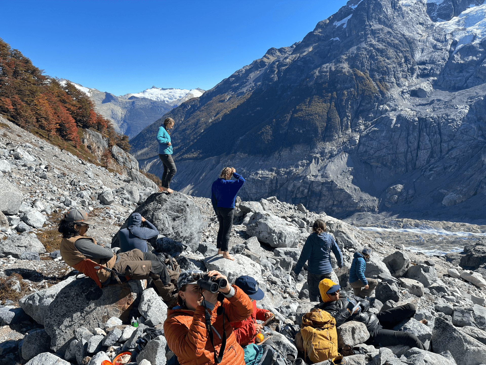 Students trekking in Patagonia