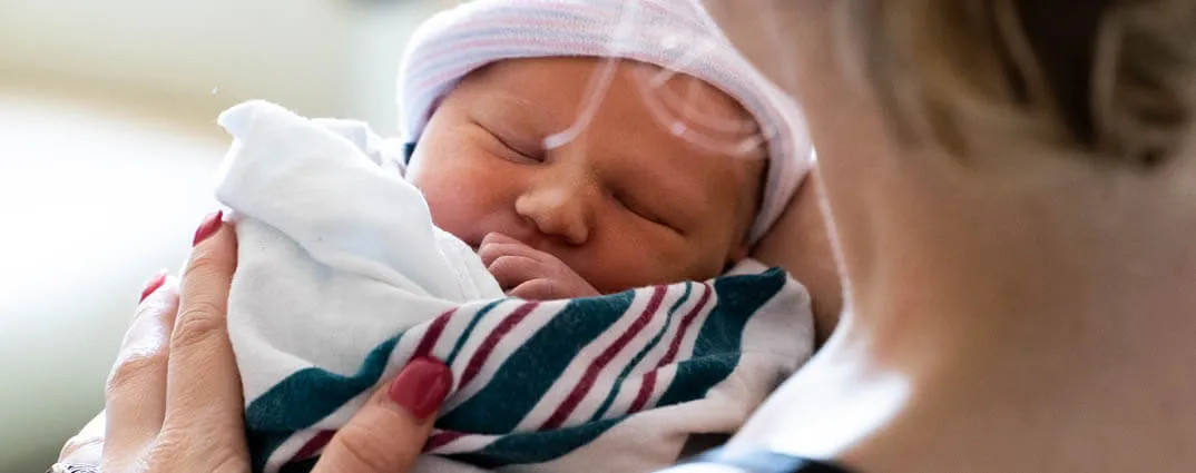 Swaddled baby sleeping