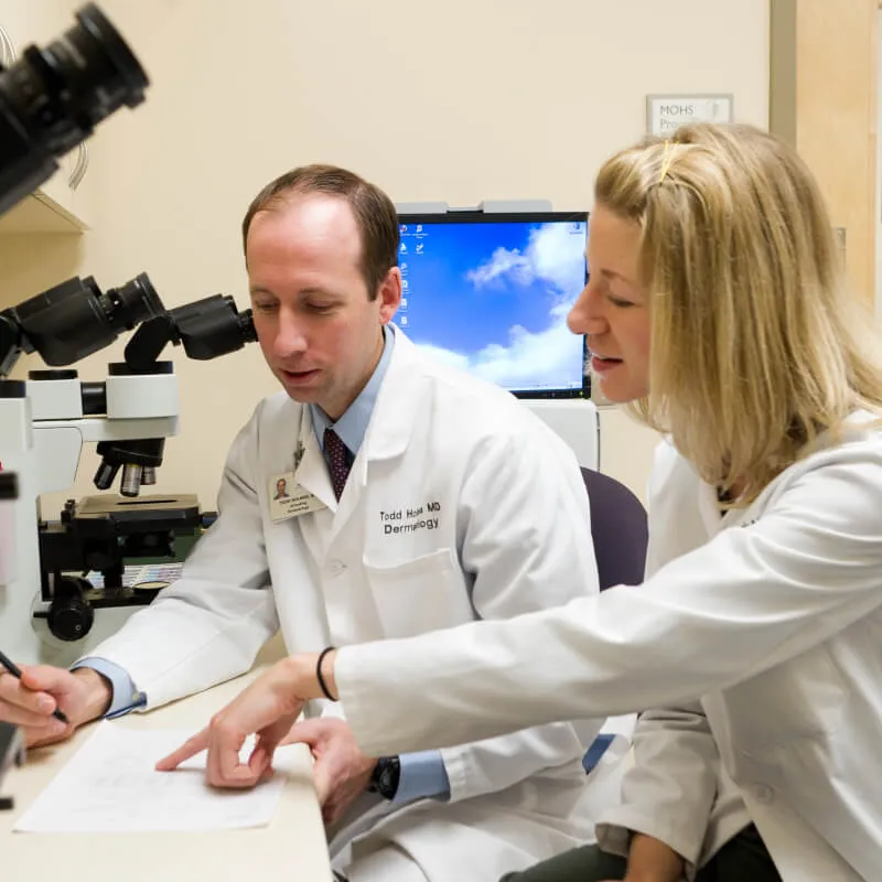 two doctors discussing results