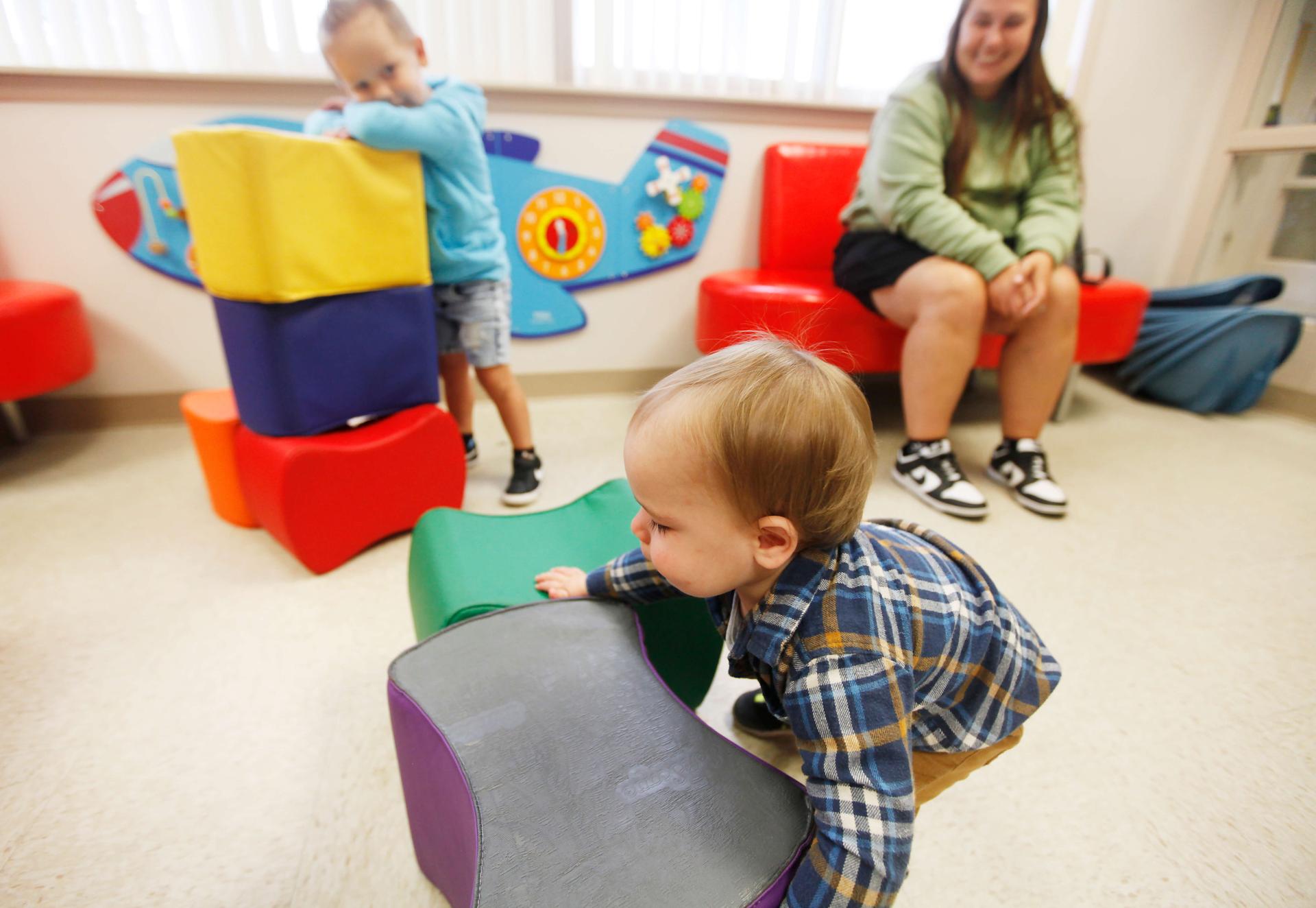 Children playing with blocks 