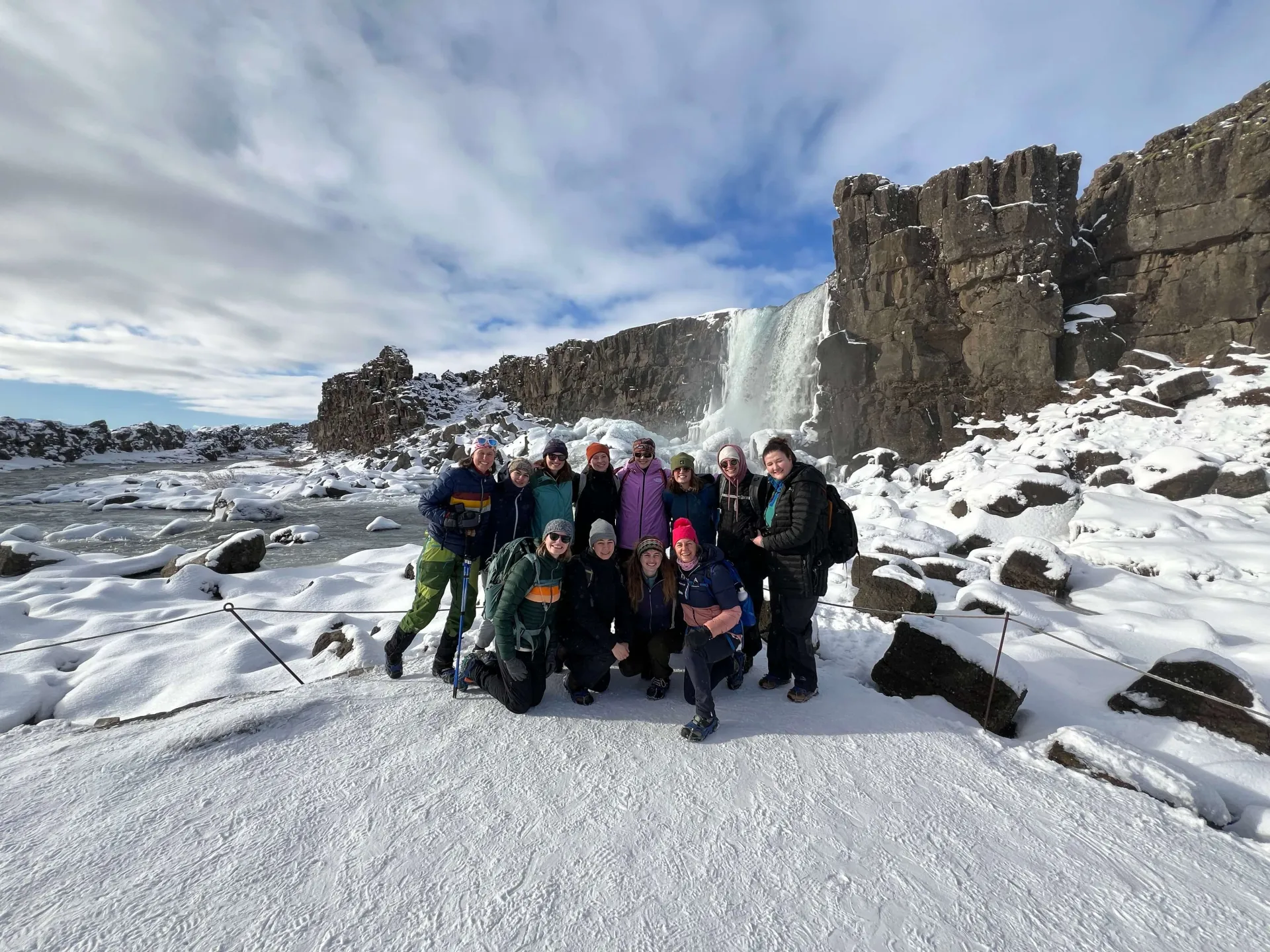 Students in Iceland on UVM Travel Study Course