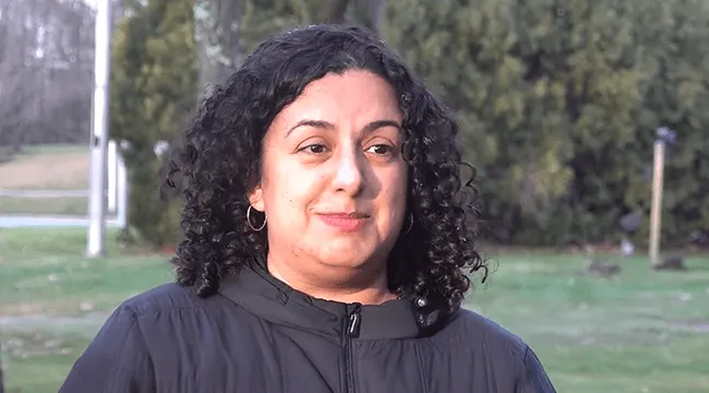 a woman standing outside