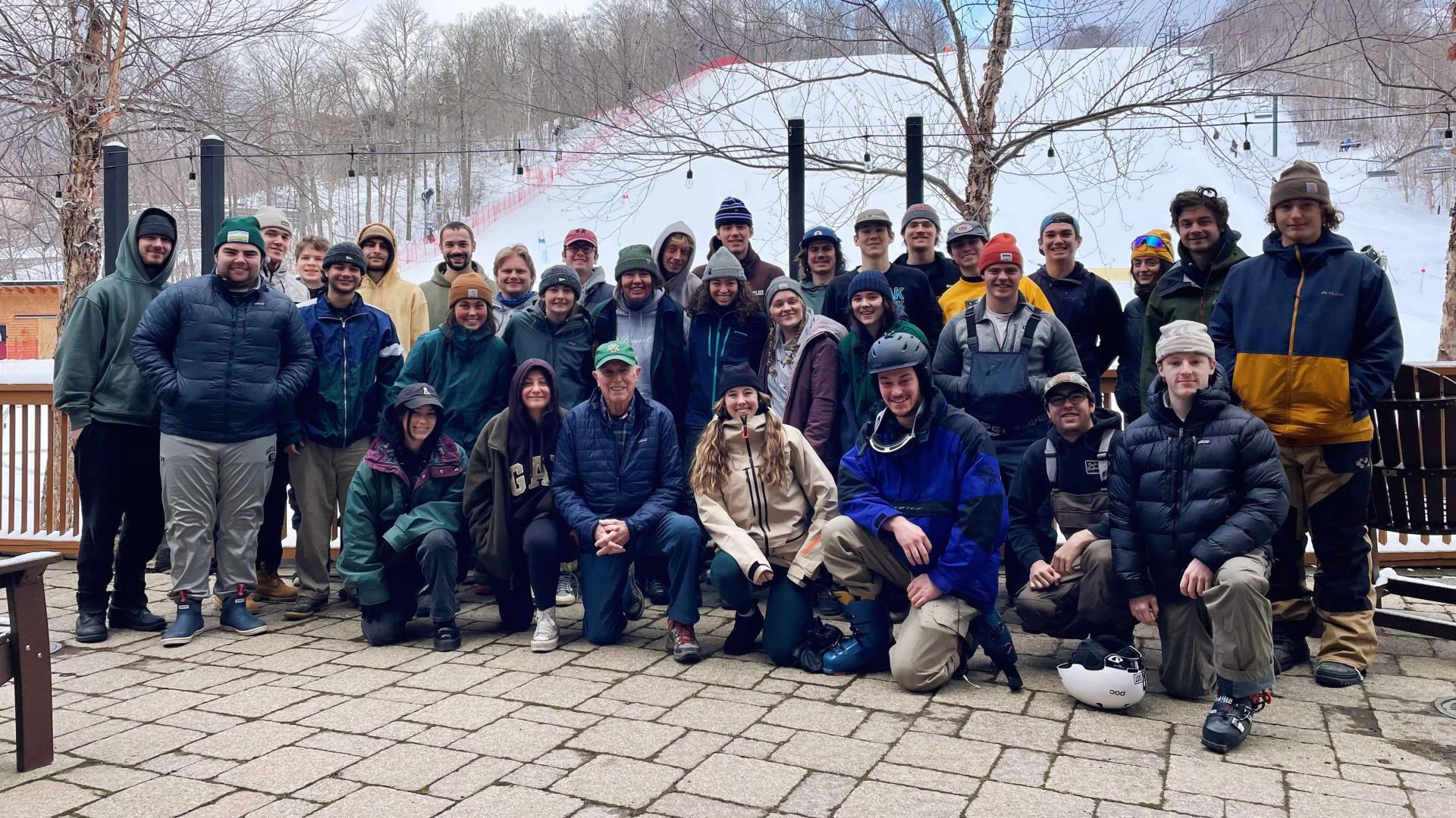 Last year's Ski Area Managment class at Stowe Resort with their instructor Dave Kaufman