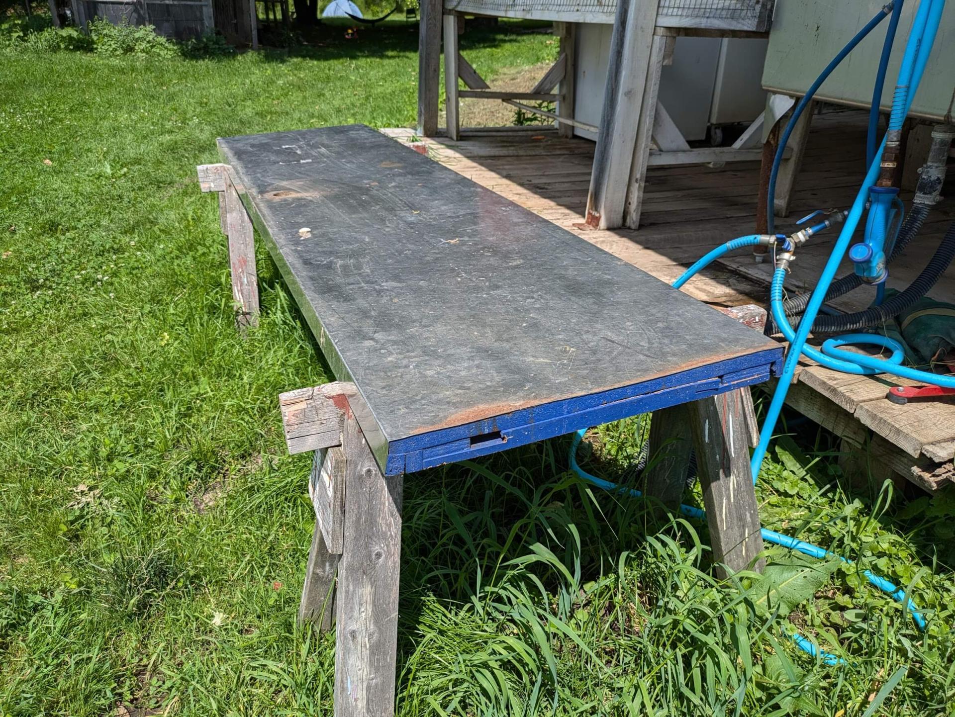 an outdoor spray table