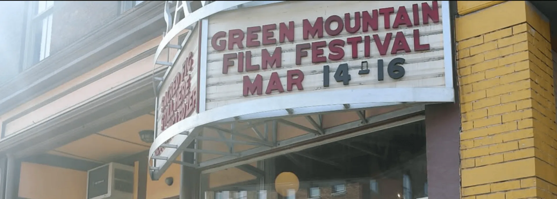 Cinema Marquee with the dates on it.