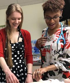 two women in clinic