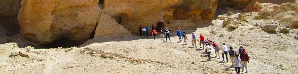 students trekking through the Nepalese desert