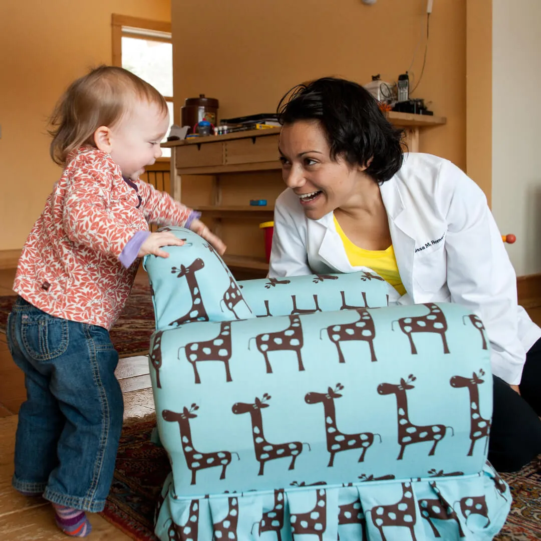 Provider and Patient interacting in patients home 