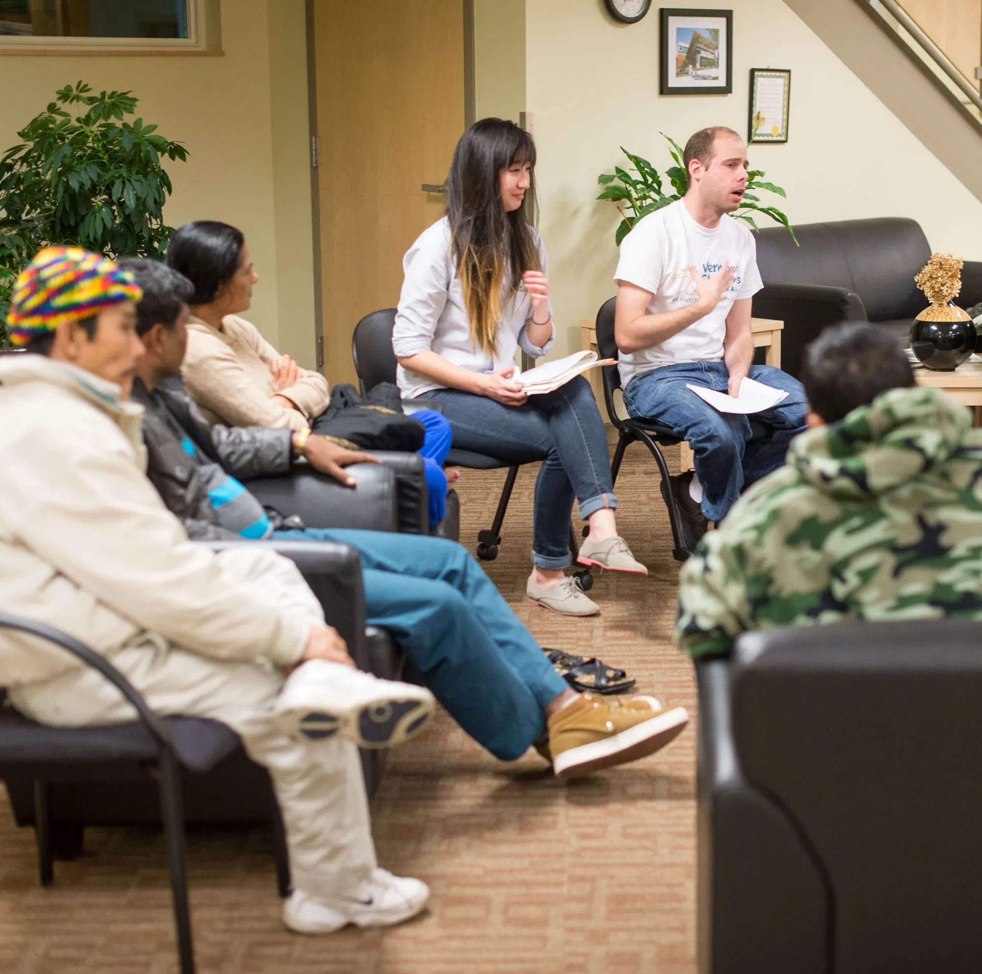 Students leading community workshop