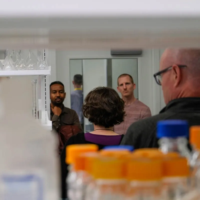 group of people in a lab 