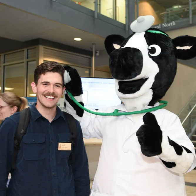 Dr. Moo and student 