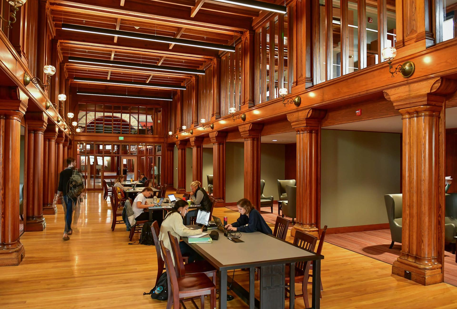 Students study in Billings Library
