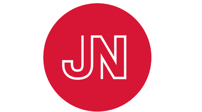 a red circle with the letters J and N in white