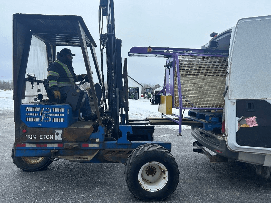 Hemp Fiber Hackler being unloaded