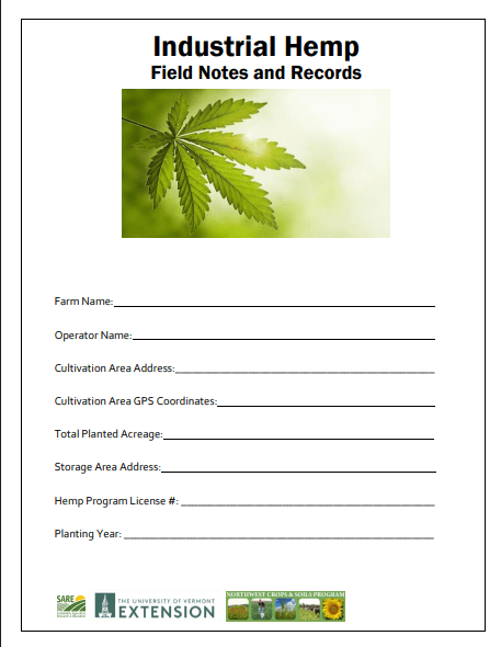 Hemp Record Keeping Booklet