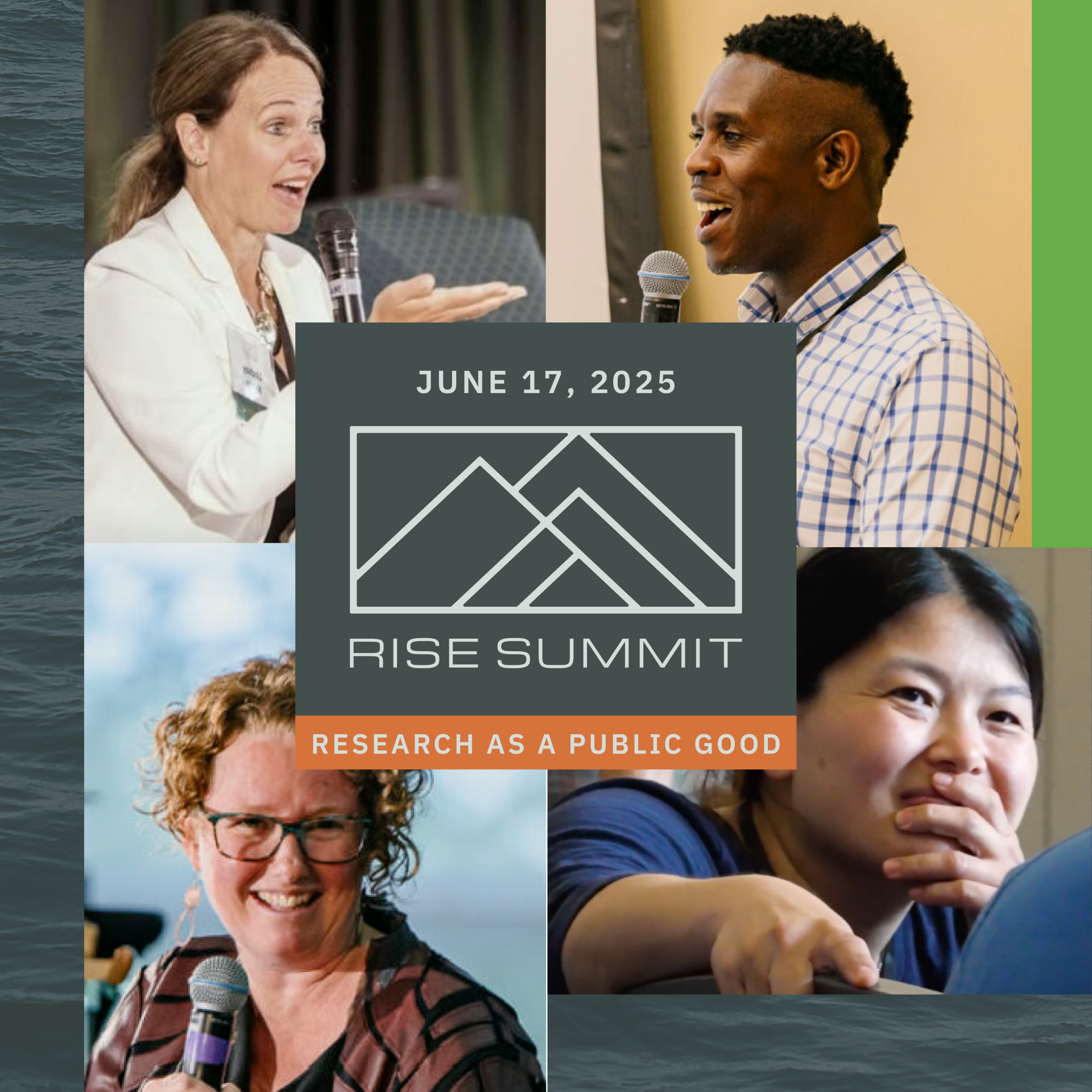 RISE 2025 logo with conference speakers
