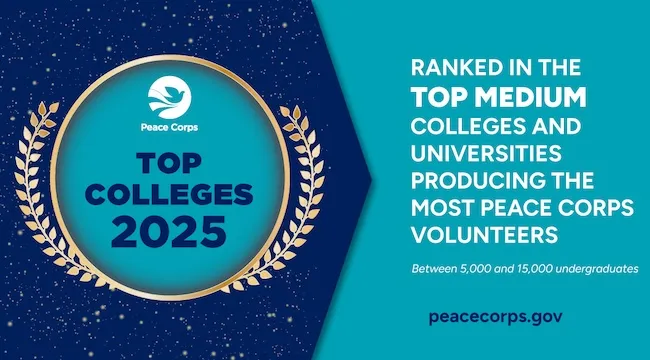 Peace Corps "top colleges 2025" graphic