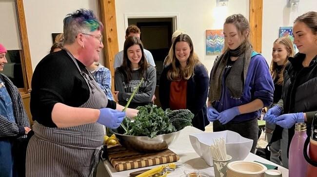 Students in cooking class
