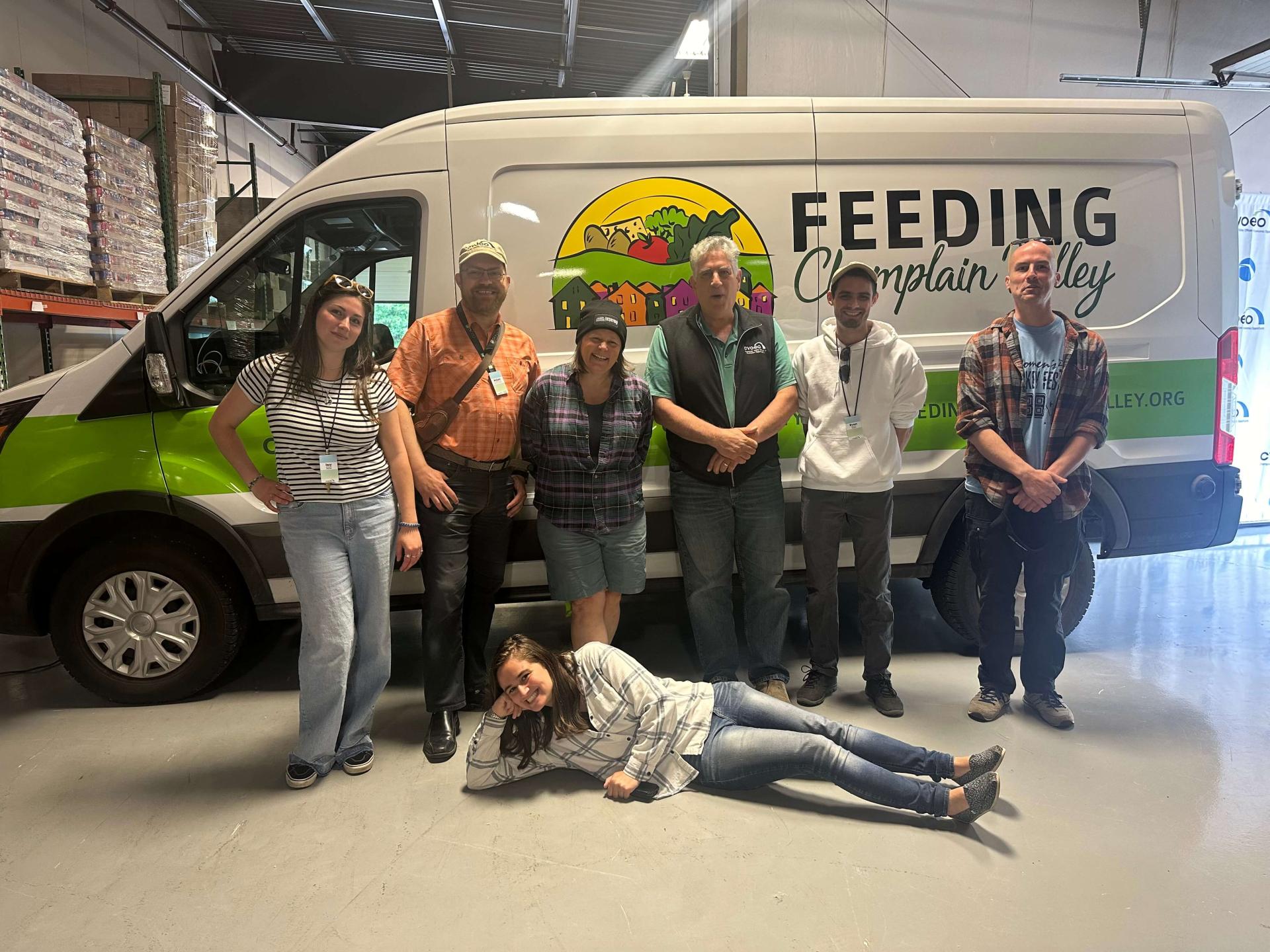 Isabella Donohue (far left) with Feeding Champlain Valley team.