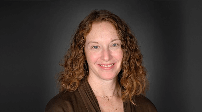 a woman smiling
