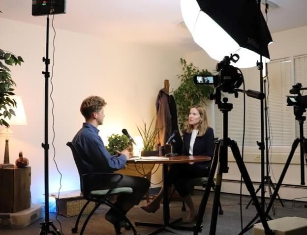 Elijah Ghia interviewing Charity Clark
