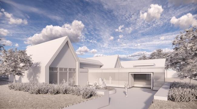 architect's rendering of a new clinic building
